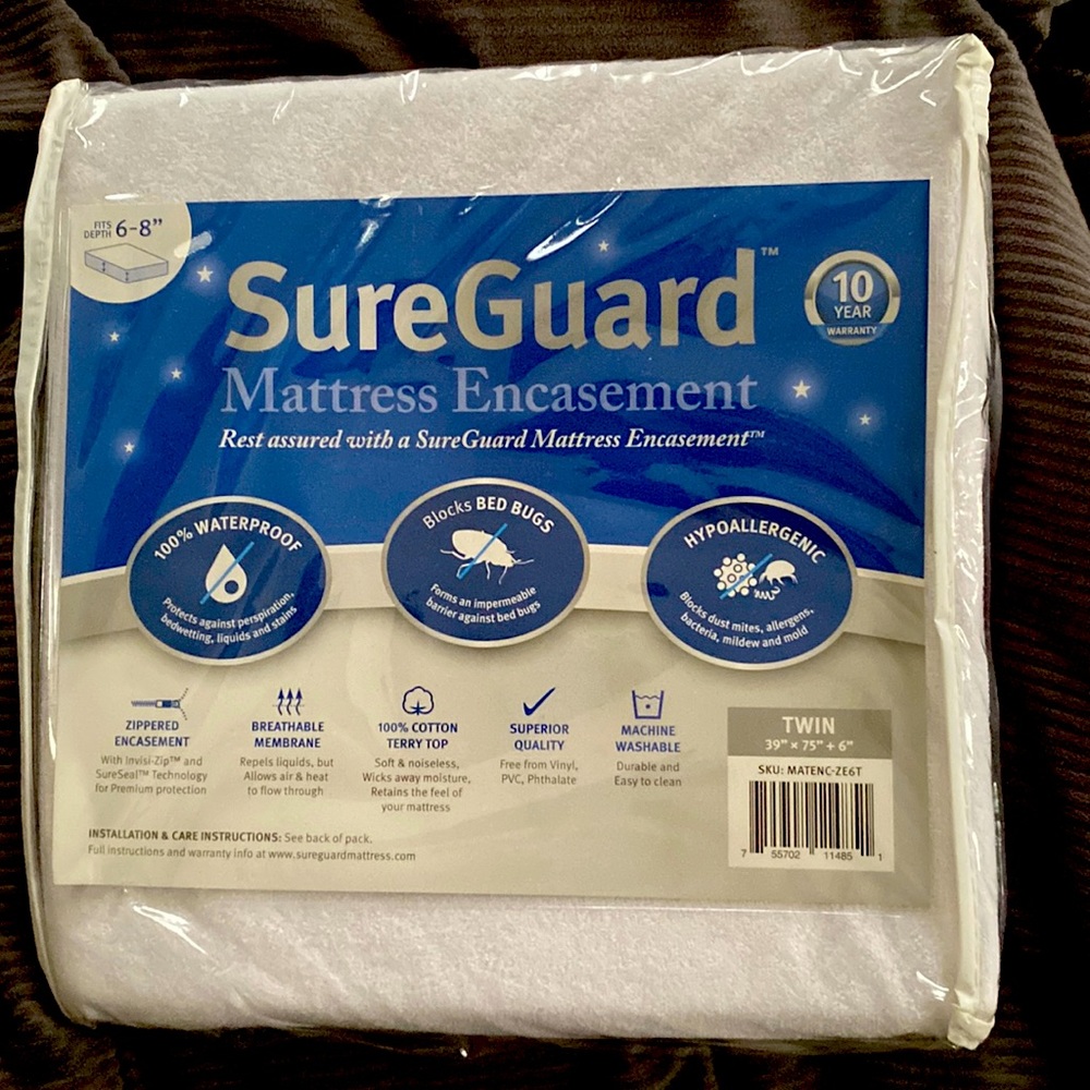 Sure guard mattress encasement